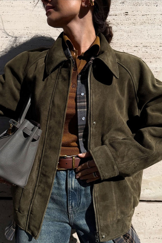 Veste à revers vintage zippée