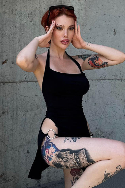 Robe gothique moulante dos nu