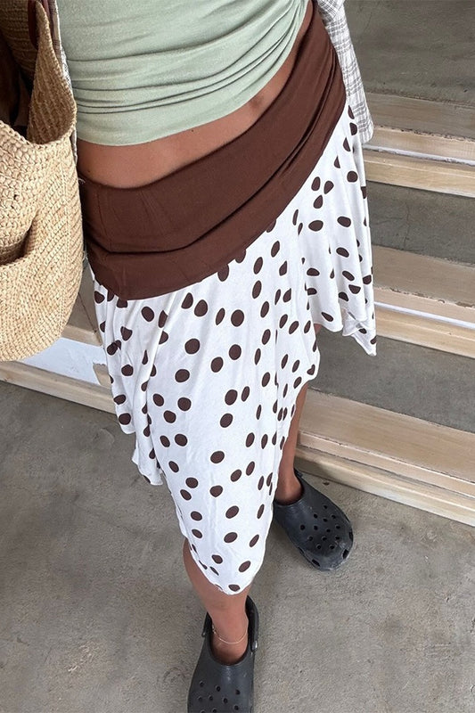 Jupe slim asymétrique à pois