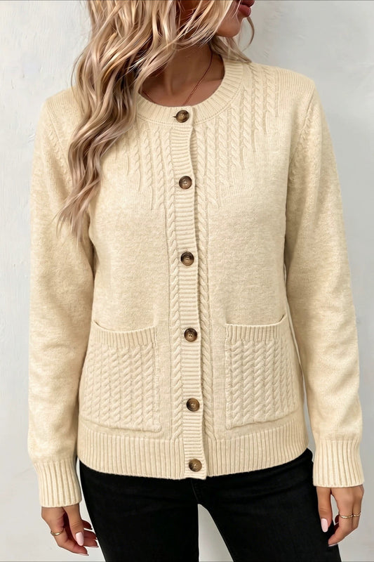 Cable Knit Patch Pocket Cardigans