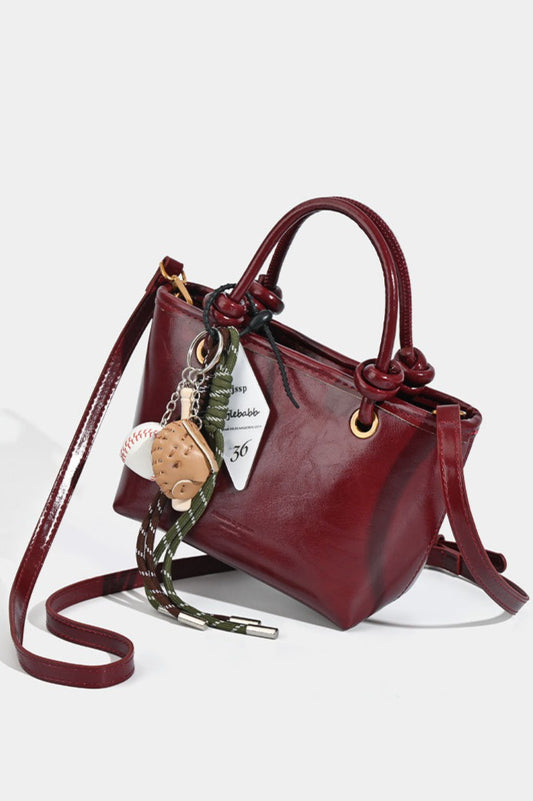 Maillard Red Fashion Bucket Shoulder Crossbody Handheld Bag