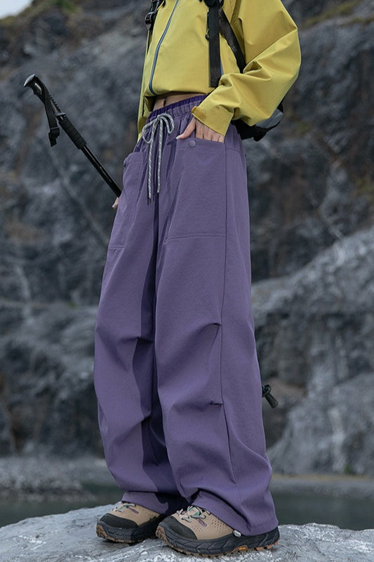 Colorful Quick Dry Cargo Wide Leg Cuffed Pants