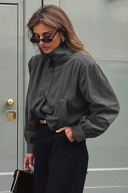 Veste à manches longues style daim chic