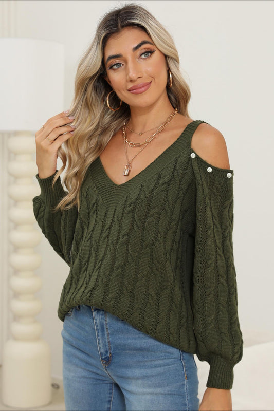 Deep V Sexy Off-Shoulder Loose Pullover Sweater