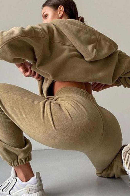Fleece Full Zip Hoodie Jogger Set