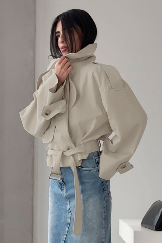 Veste à manches longues avec col ceinturé