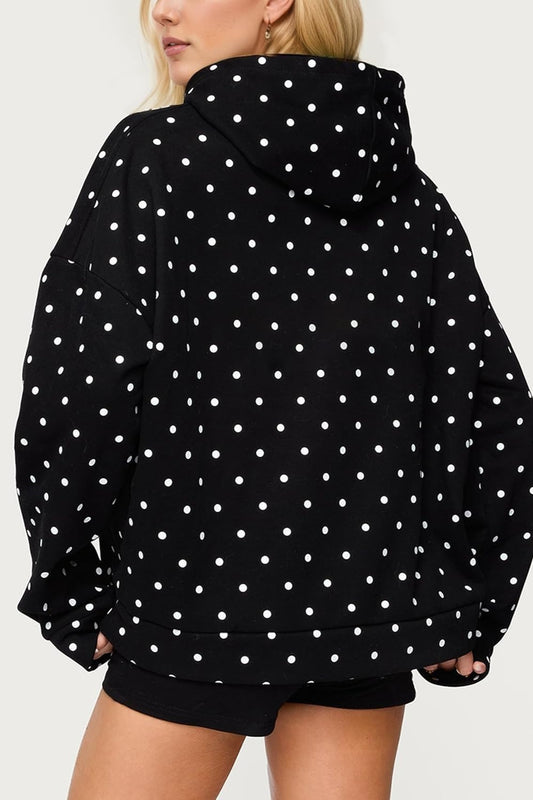 Polka Dot Oversized Hoodie