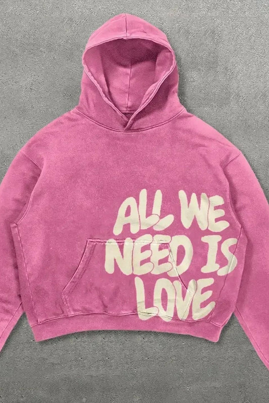 Spray Text Pullover Hoodie