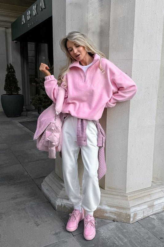 Sweat à capuche surdimensionné à col polaire