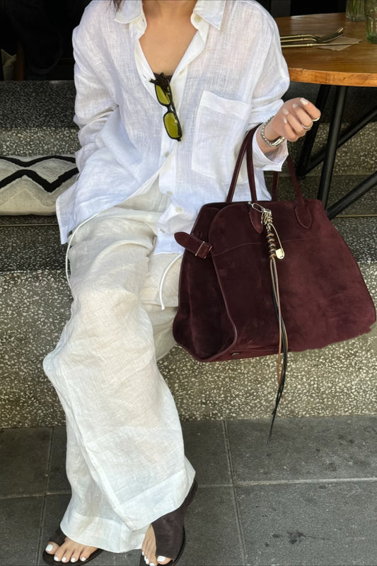 Chemisier ample à manches longues en lin