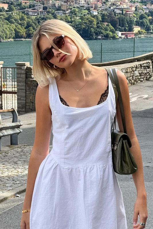 Robe bohème trapèze en coton et lin