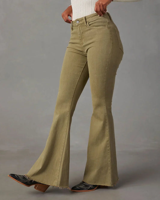 2024 Fashion Flare Women Streetwear 90S Vintage Wide Leg Denim Pantalones Mujer Pantalon Femme