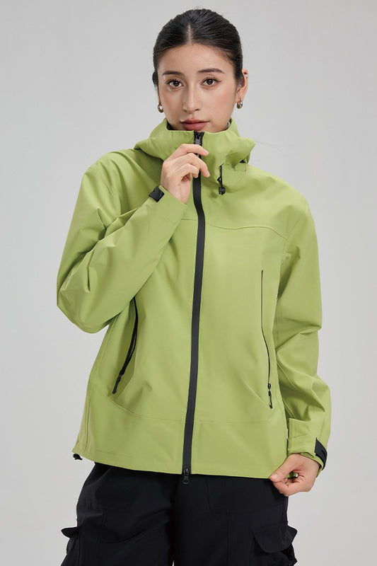 Dopamine Color Block Taped Seam Windproof Waterproof Hiking Jacket