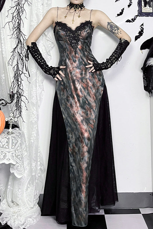 Robe gothique à ourlet évasé pour Halloween