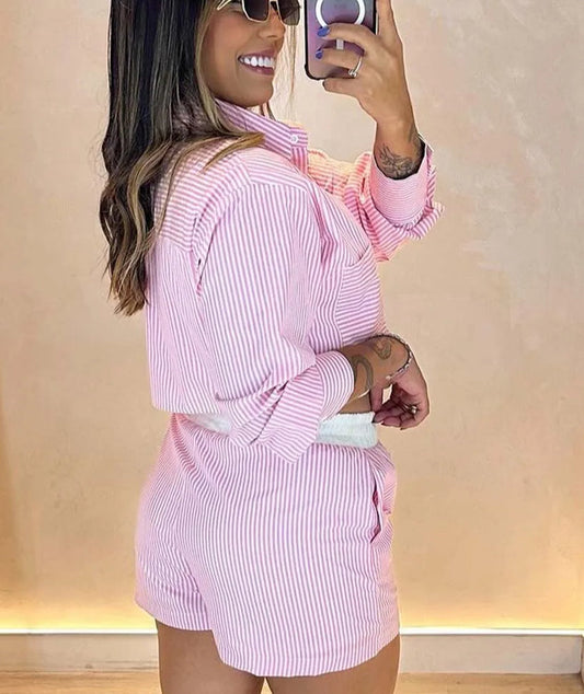 Ensemble de bureau deux pièces mini plissé patchwork bleu foncé