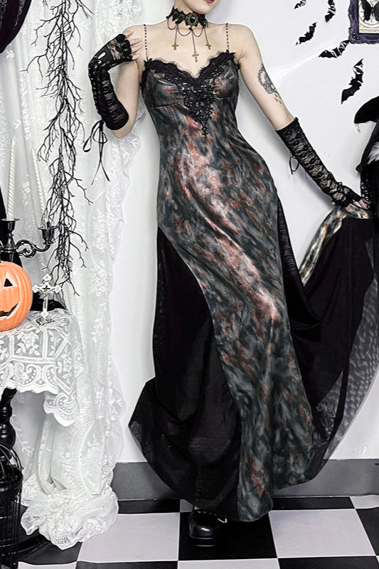 Robe gothique à ourlet évasé pour Halloween