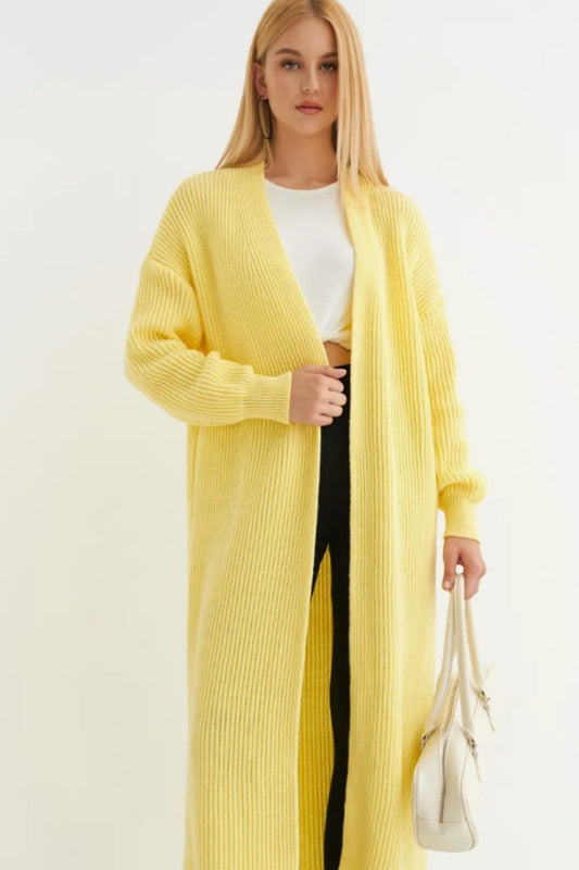 Oversized Long-Length Knit Cardigan