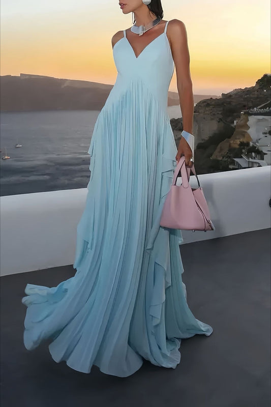 Swing Pleated Layered Maxi Dress