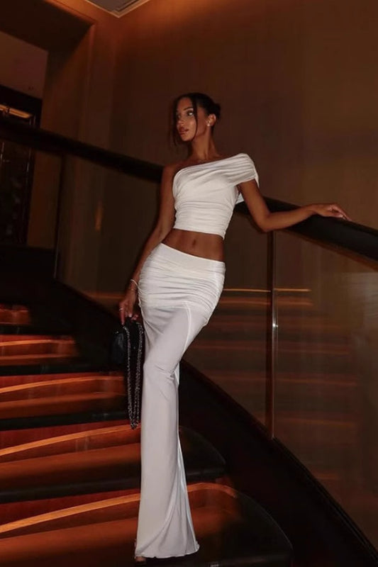 Robe longue élégante et sexy à taille haute