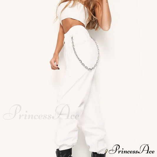 Pantalon streetwear ample à chaîne