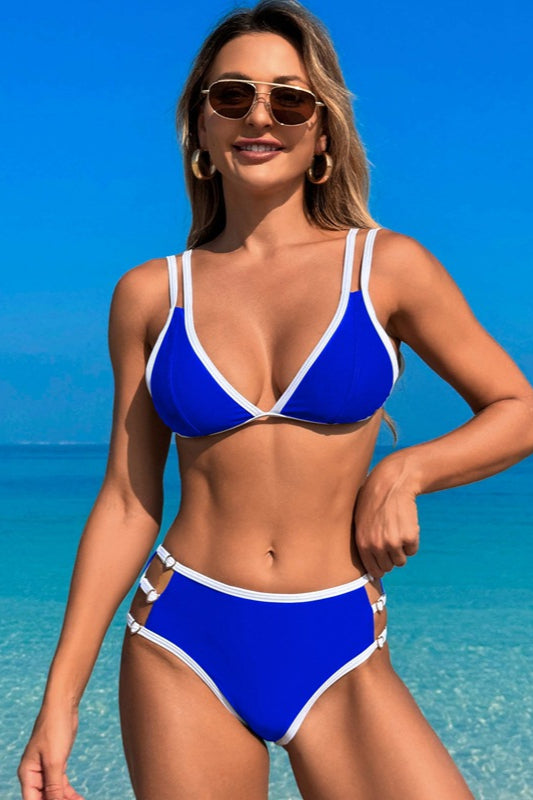 Ensemble de bain deux pièces bikini dos nu tendance