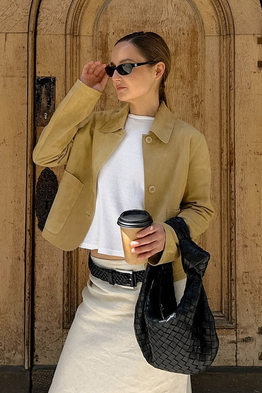 Veste de ville en faux daim