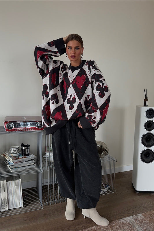 Plaid Gothic Y2K Edgy Trendy Knit Sweater