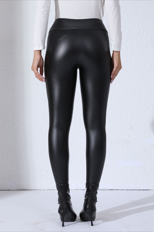 Faux Leather Thermal High-Rise Sculpting Leggings