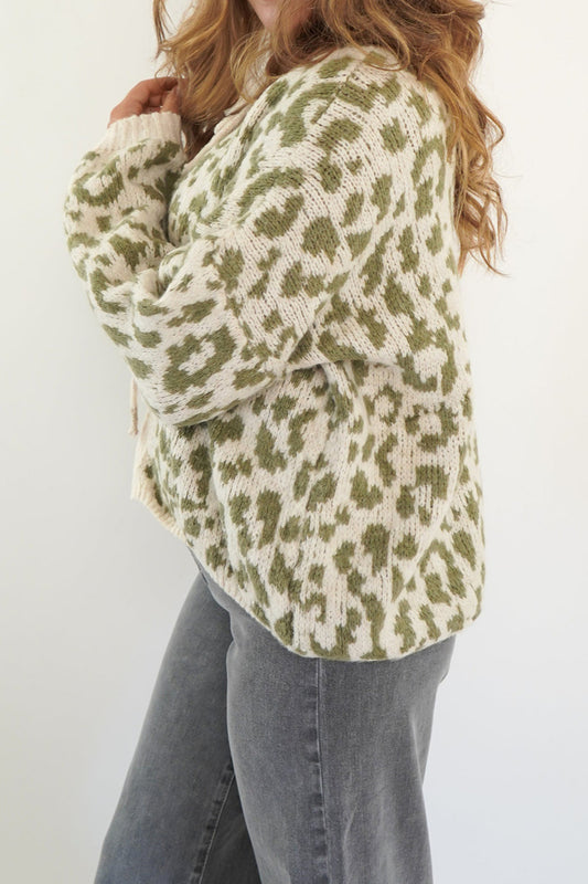 Cardigan brodé à rayures colorblock