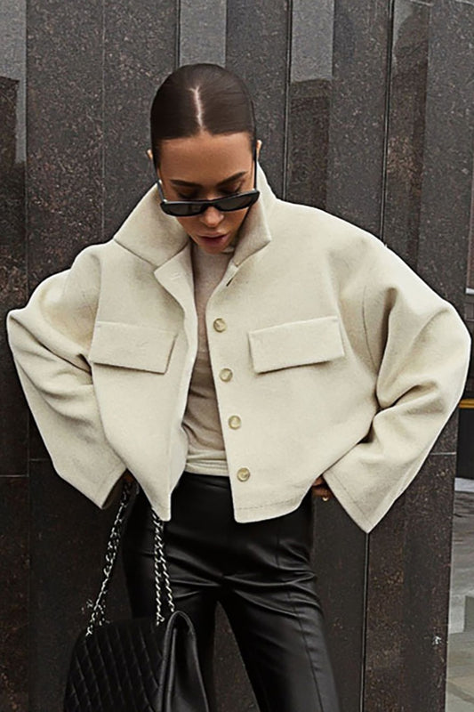 Veste courte ample en laine