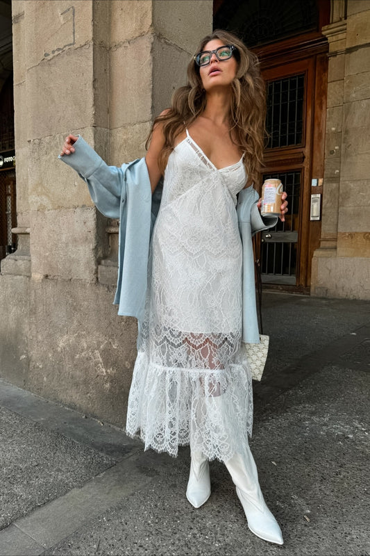 Robe bohème dos nu à franges