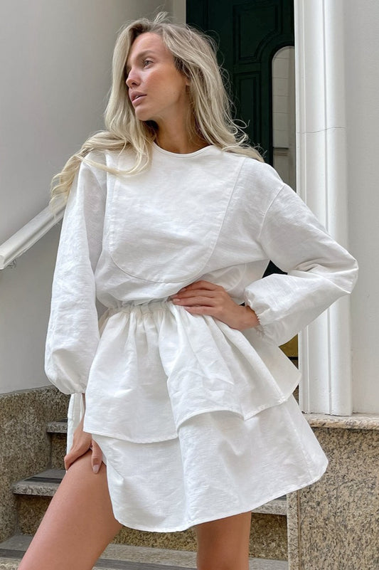 Robe bohème à double épaisseur et taille haute