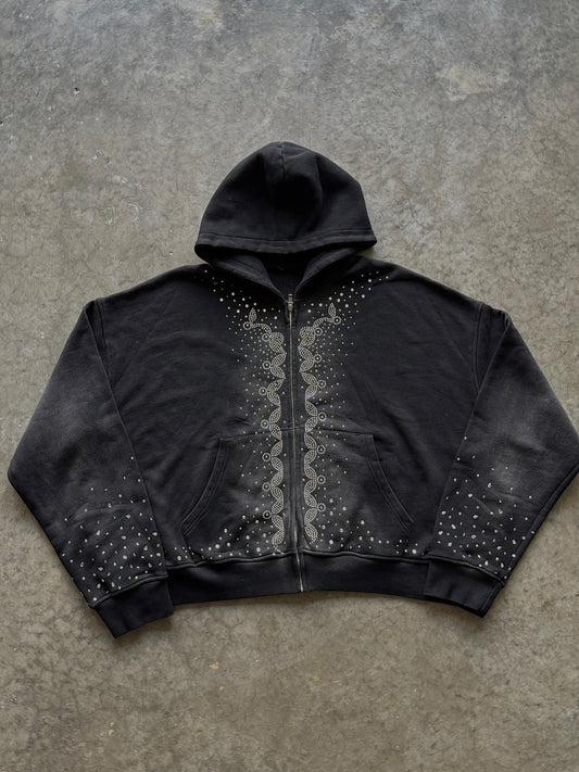 Sweat à capuche avec détails en cristal