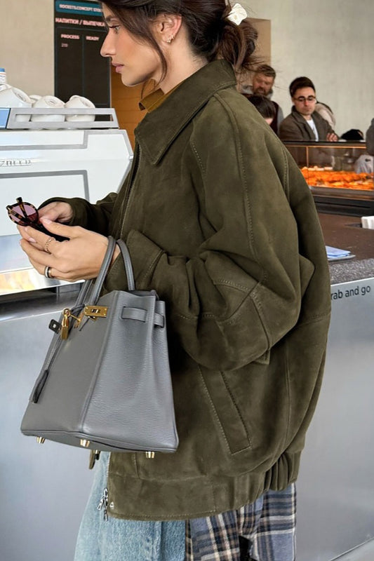 Veste à revers vintage zippée