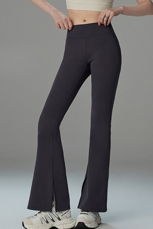 Brushed Fleece Lined Flared Slit Leggings