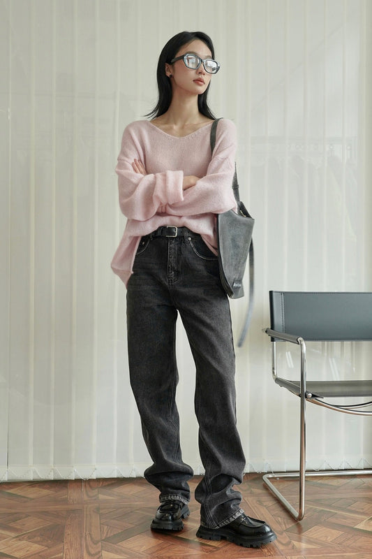 Jean ample déchiré à jambe large