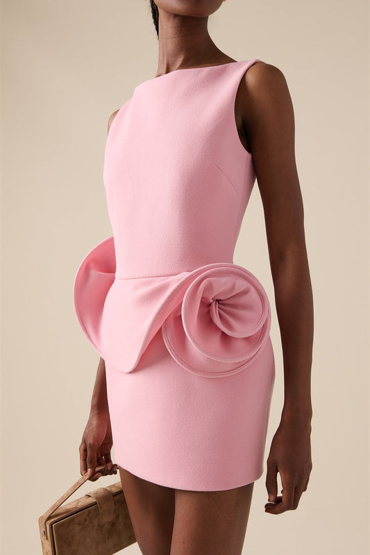 Chic Floral Embellished Party Dress XS / Pink