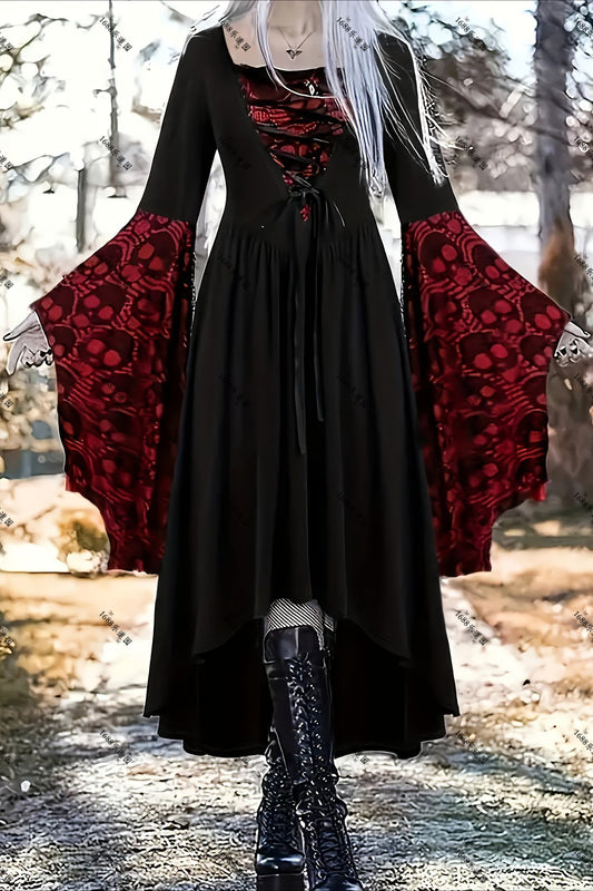 Robe gothique d'Halloween ajustée punk