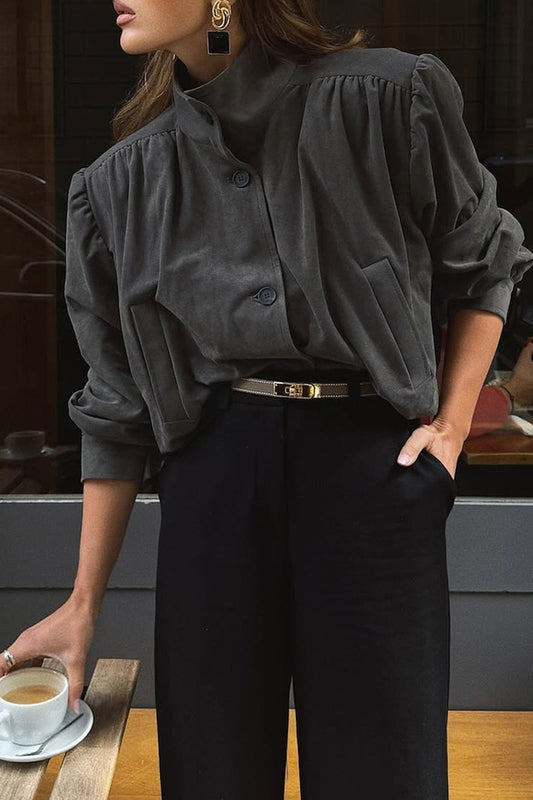 Veste à manches longues style daim chic