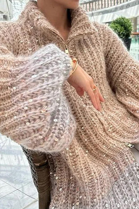 Cardigan en maille à sequins style Chanel