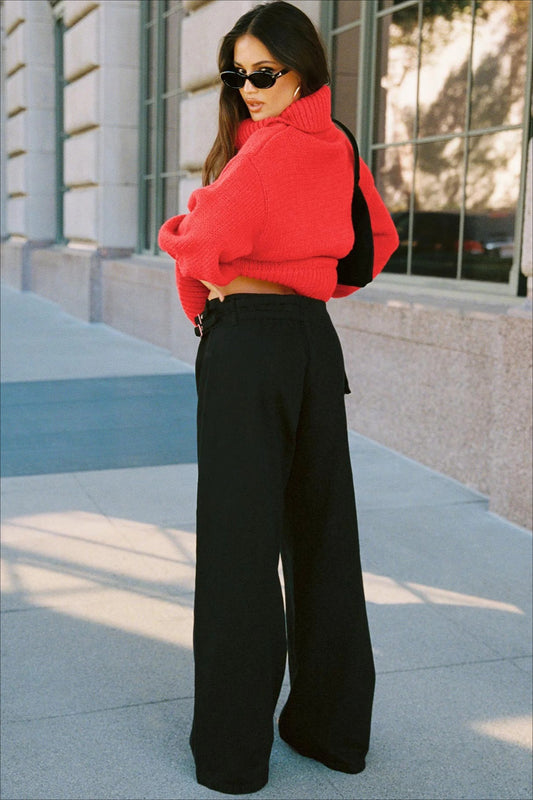 Jean ample à taille réglable et poche latérale