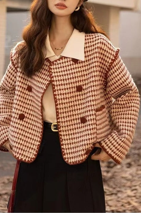 Tweed Houndstooth Short Outerwear