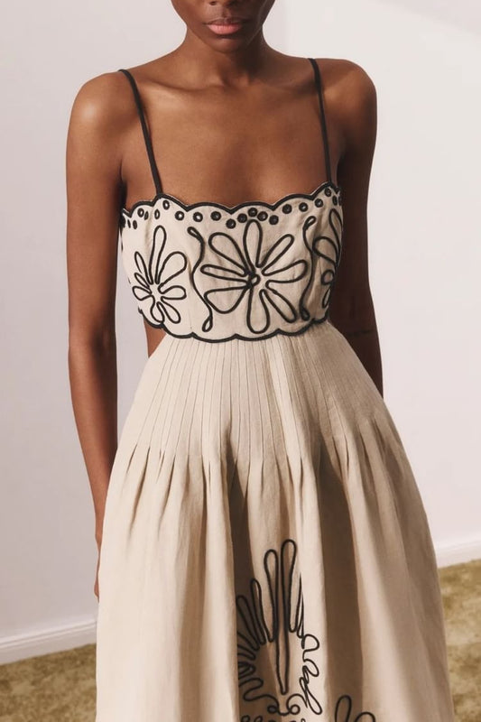 Robe longue bohème imprimée à ourlet large