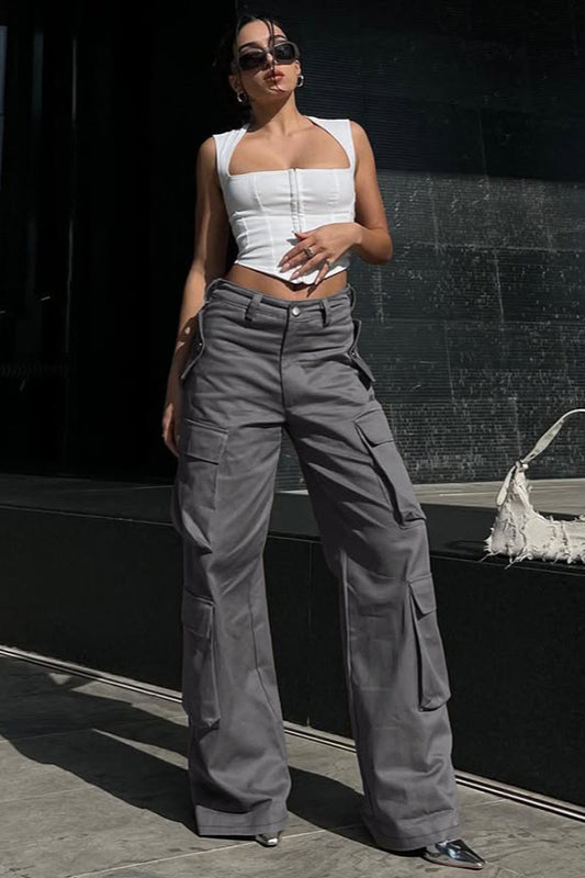 Pantalon cargo multi-poches coupe ample High-Street