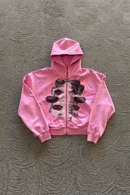 Sweat à capuche imprimé strass style urbain