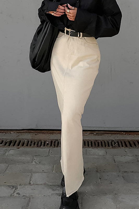 Jupe longue moulante à ourlet fendu