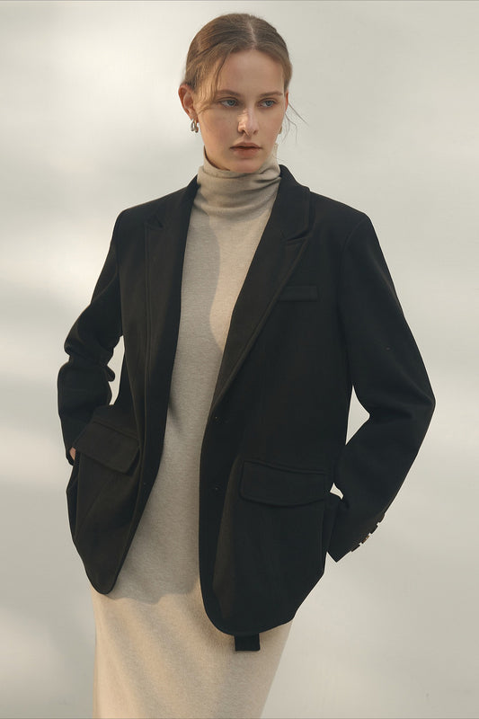 Blazer vintage à simple boutonnage