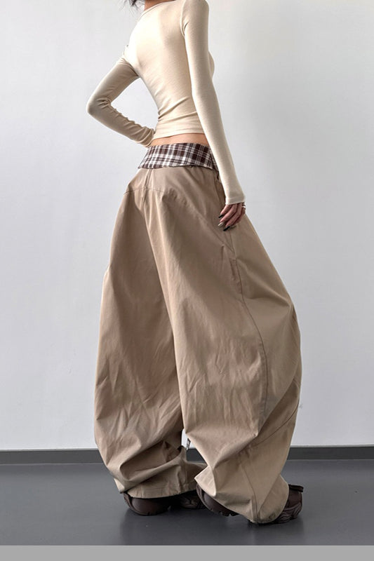 Vintage Layered Wide-Leg Palazzo Pants
