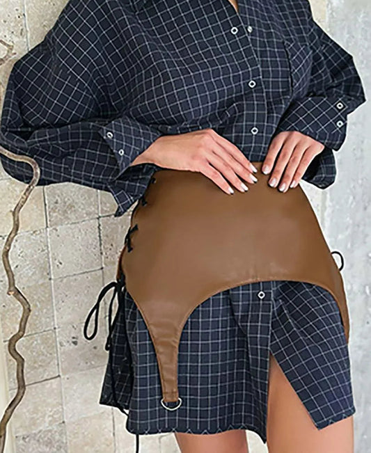 Ensemble de bureau deux pièces à lacets bleu roi