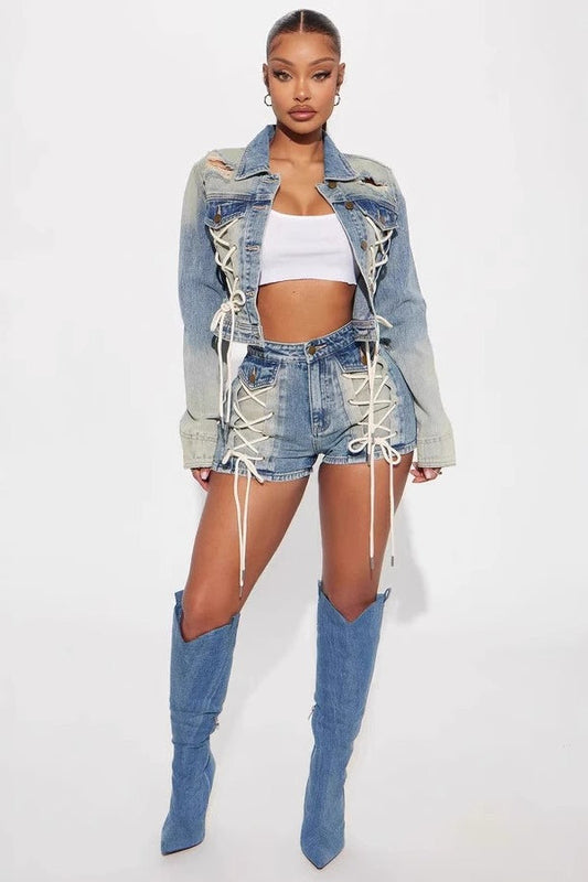 Ensemble veste et short deux pièces tendance